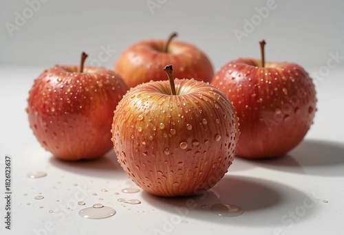 red apples on a white background
