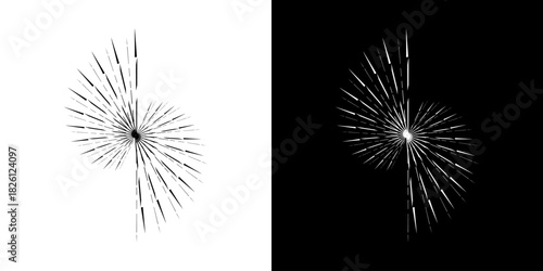 Dynamic abstract spiral sound wave rhythm lines. Circular spiral sound wave rhythm of lines. Circular futuristic abstract lines, black and white background.	