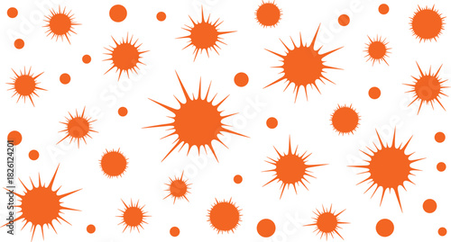 Abstract black splatter pattern, ink blot seamless background, bold splash texture design, scattered shapes vector art for creative projects