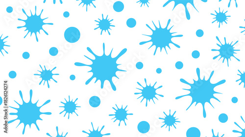 Abstract black splatter pattern, ink blot seamless background, bold splash texture design, scattered shapes vector art for creative projects