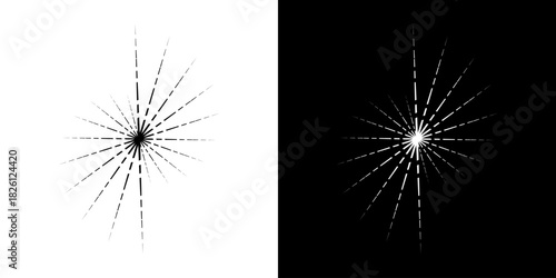 Dynamic abstract spiral sound wave rhythm lines. Circular spiral sound wave rhythm of lines. Circular futuristic abstract lines, black and white background.	