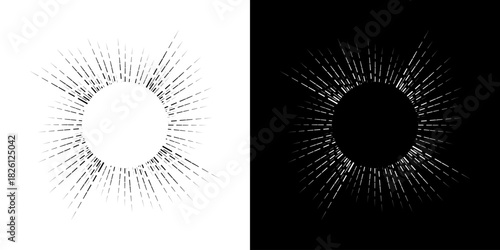 Dynamic abstract spiral sound wave rhythm lines. Circular spiral sound wave rhythm of lines. Circular futuristic abstract lines, black and white background.	