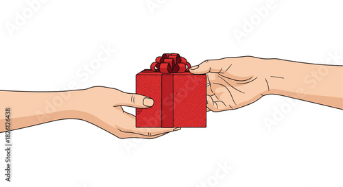 A thoughtful gift exchange between two hands, symbolizing generosity and connection.