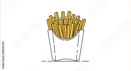 A delicious serving of golden brown french fries in a white paper container.