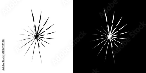 Dynamic abstract spiral sound wave rhythm lines. Circular spiral sound wave rhythm of lines. Circular futuristic abstract lines, black and white background.	