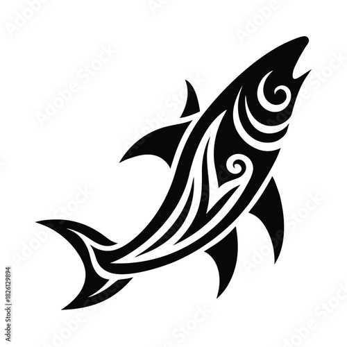 Neo Tribal Shark Fin Tattoo Art