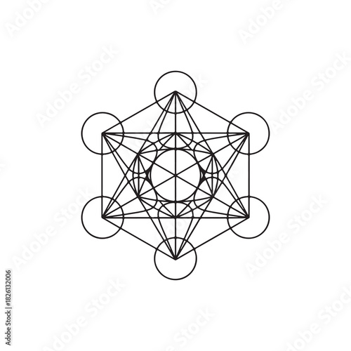 Metatron's Cube Sacred Geometry Vector Illustration