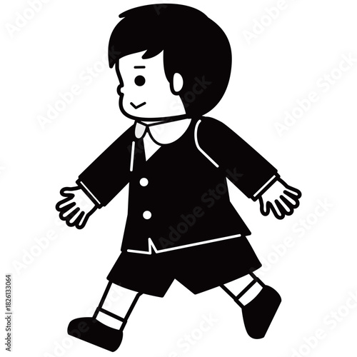 歩いている男の子