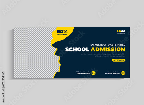 Modern School Admission Enrollment Facebook Cover