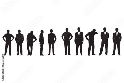 Businessmen Silhouettes in Various Poses