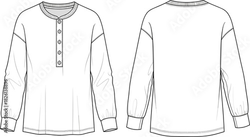 Shawl collar robe fashion flat sketch with belted waist, long sleeves and relaxed silhouette, technical apparel drawing template for clothing designers
