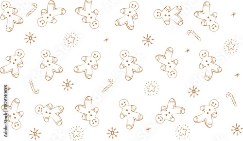 Ginger bread doodle pattern for wrap