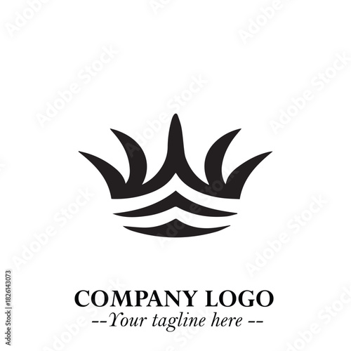 Elegant Black Crown Logo Symbol on a Clean White Background for Premium Branding Design