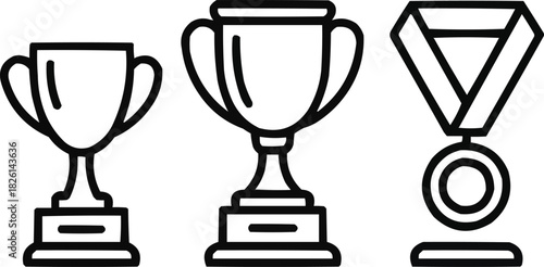 Trophy Cup Icon Set Awards, Achievements, and Victory SymbolsTrophy Cup Icon Set  Awards, Achievements, and Victory Symbols