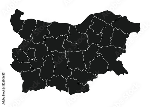 Bulgaria map hgih quality vector on white background