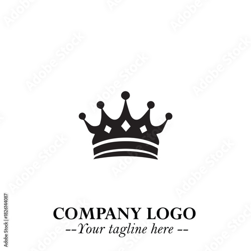 Elegant Black Crown Logo Symbol on a Clean White Background for Premium Branding Design