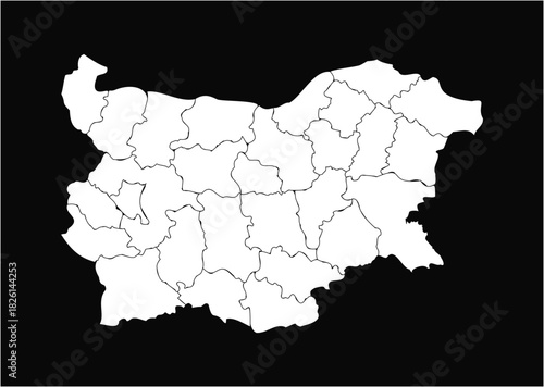 Bulgaria map hgih quality vector on black background