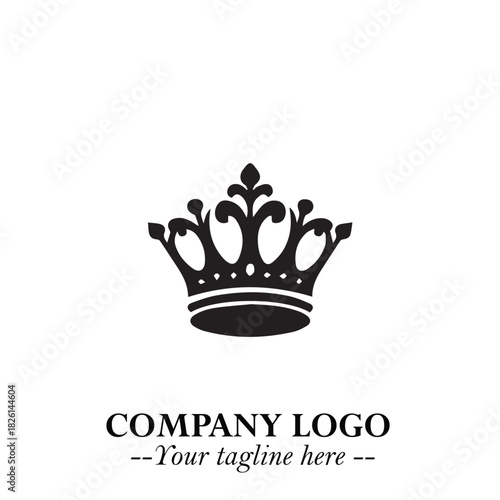 Elegant Black Crown Logo Symbol on a Clean White Background for Premium Branding Design