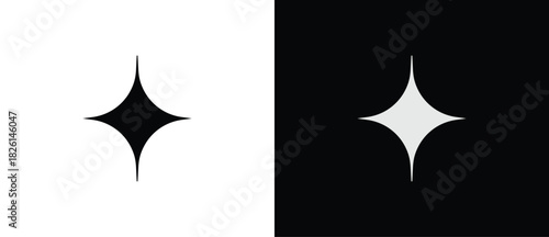 Simple glittering icons, Sparkling star icons in flat style. Artificial Intelligence symbol. Sparkling star signs vector illustration in transparent and black background. 