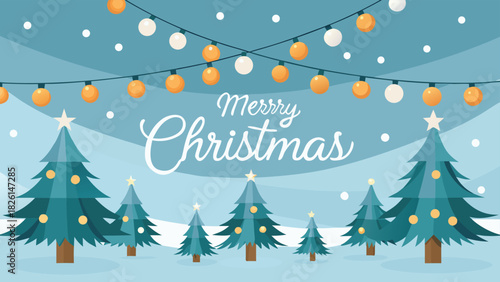 A festive Christmas tree background featuring sparkling lights and elegant garland, perfect for the holiday season..eps