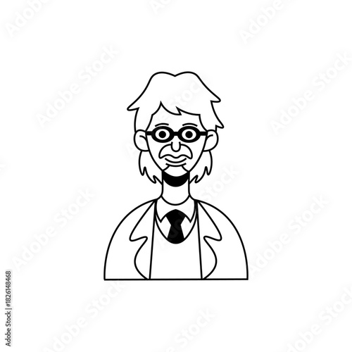 Researcher cartoon illustration