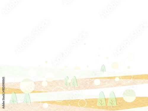 木がある抽象的な背景イラスト