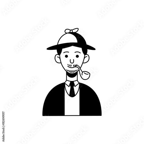 Detective  cartoon illustration
