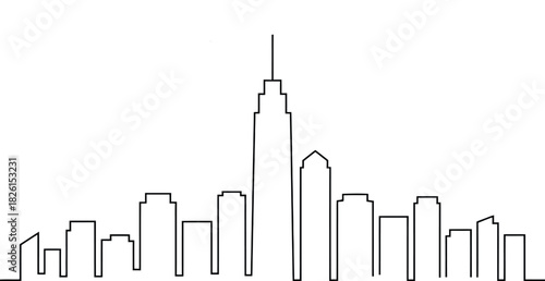 Skyline city urban architecture outline Vector