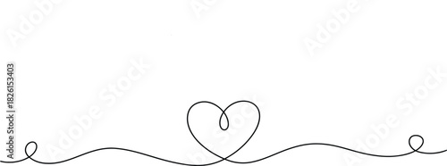 Heart line drawing Vector