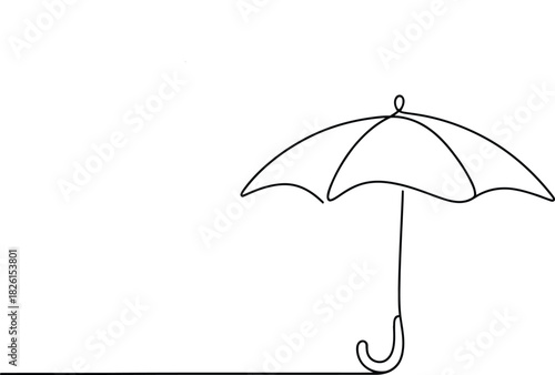 Umbrella continuous line art drawing Vector