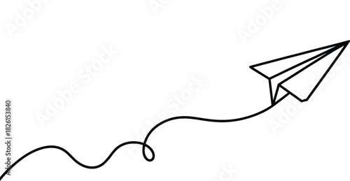 Paper airplane with flight path Vector
