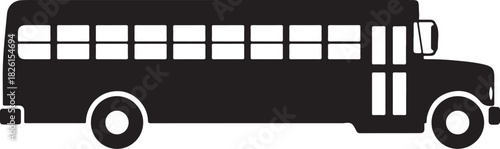 School bus side view black silhouette symbol education concept
