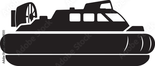 Hovercraft side view icon vector graphic illustration on white