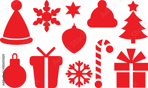 Adobe Illustrator Artwork New Year Promotion Poster or banner with gift box and christmas element for Retail,Shopping or Christmas Promotion.New year 2023 Symbol with red ball ornaments. Vector illust