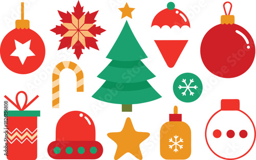 Adobe Illustrator Artwork New Year Promotion Poster or banner with gift box and christmas element for Retail,Shopping or Christmas Promotion.New year 2023 Symbol with red ball ornaments. Vector illust