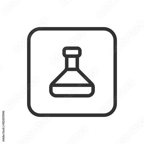 School, Learning Lab Tube line icon – test tube outline for science lab, chemistry, biology education apps UI