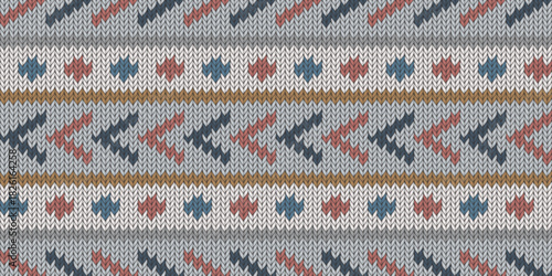 Arrow and dot knitted retro style seamless pattern background