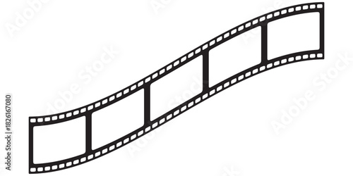 film strip icon Grunge 35mm film strip vector with blank frames, perfect for vintage cinema photography and movie reel illustration. seamless vintage filmstrip roll frame. Video or movie filmstrip ove