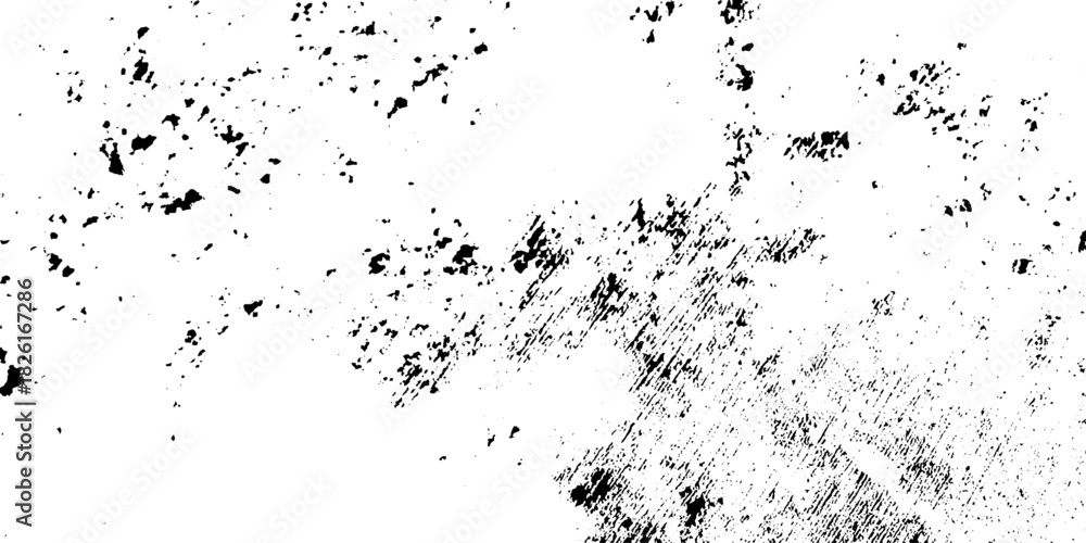 Fototapeta premium Distressed grain texture vector illustration dirt messy splash overlay and black and white Dust distress grungy effect paint. Vertical scratch rustic surface effect monochrome texture composed dust. 