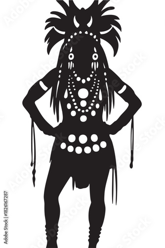 Native american folkloric art design elements