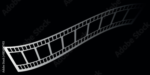 Classic film strip border with four blank frames ready for content insertion cinematic vintage media reel vector