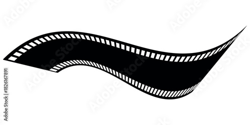 Classic film strip border with four blank frames ready for content insertion cinematic vintage media reel vector