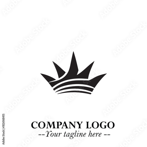 Elegant Black Crown Logo Symbol on a Clean White Background for Premium Branding Design