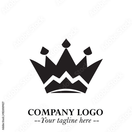 Elegant Black Crown Logo Symbol on a Clean White Background for Premium Branding Design