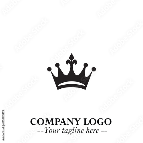 Elegant Black Crown Logo Symbol on a Clean White Background for Premium Branding Design