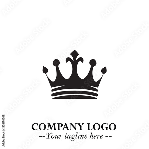 Elegant Black Crown Logo Symbol on a Clean White Background for Premium Branding Design