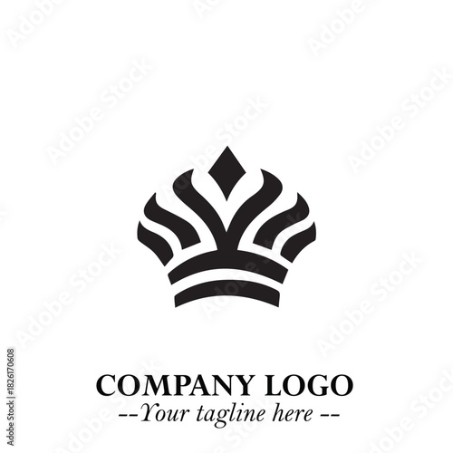Elegant Black Crown Logo Symbol on a Clean White Background for Premium Branding Design
