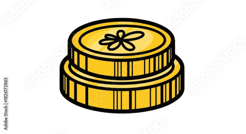 Golden Coin Stack Vector Illustration: A Symbolic Representation of Wealth and Abundance
