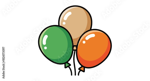 Colorful Balloons Bundle Icon Representing Celebration and Fun