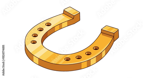 Golden Horseshoe for Luck Symbol of Good Fortune and Protection